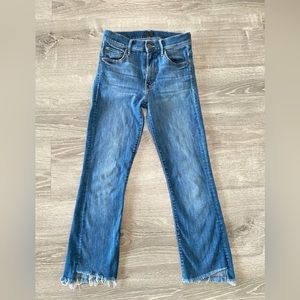 MOTHER jeans denim The Insider Crop Step Fray in Not Rough Enough 24